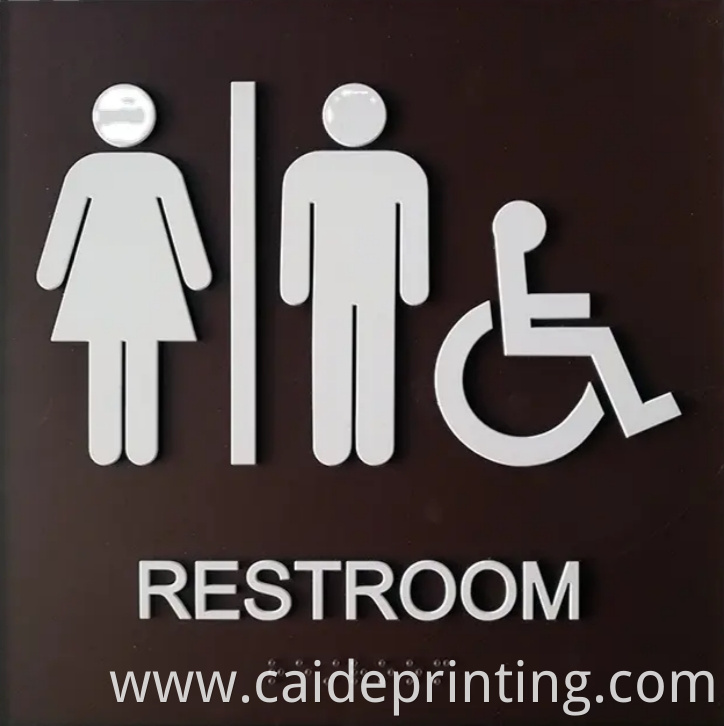 Bathroom Sign With Braille Png